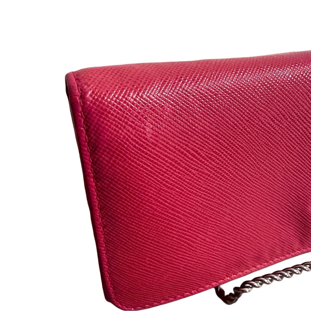 Authentic Prada Saffiano Leather Continental Flap Wallet - Pink Gold Accents EUC - Picture 14 of 17